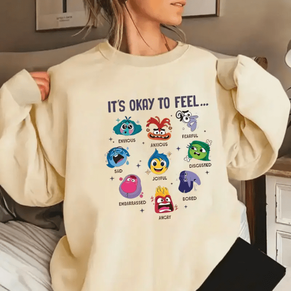 🌟 "OK to FEEL" Holiday Sweatshirt | Casual Letter-Print Pullover for Festive Comfort & Style 🎄