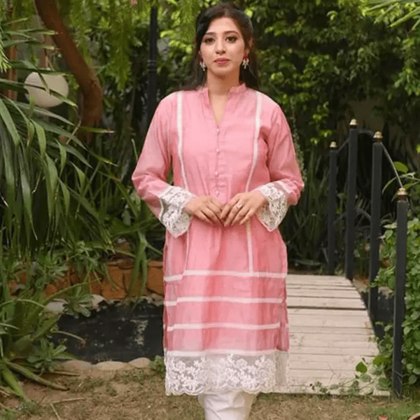 🌸 Pret Embroidered Cotton 2-Piece Suit – Blush Pink 🌸