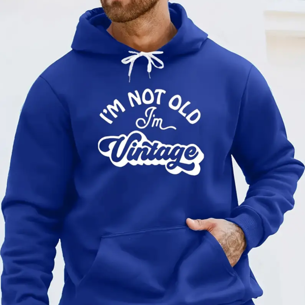 Letter Print Kangaroo Pocket Hoodie