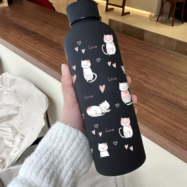 🐾❤️ Purr-fectly Adorable Heart-Shaped Cat Thermos – Sip in Style, Every Day! ❤️🐾
