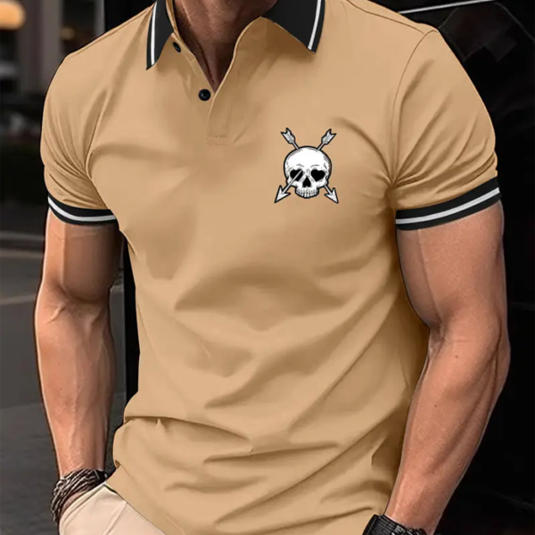 💀⛳ Men's Skull & Crossbones Polo Shirt: Rebel with Refinement, Dominate the Game! ⛳🔥