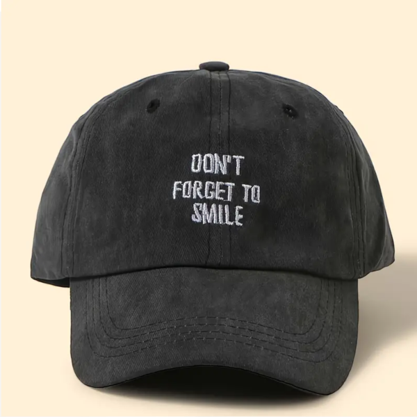 1pc Embroidered "DON'T FORGET to SMILE" Baseball Cap