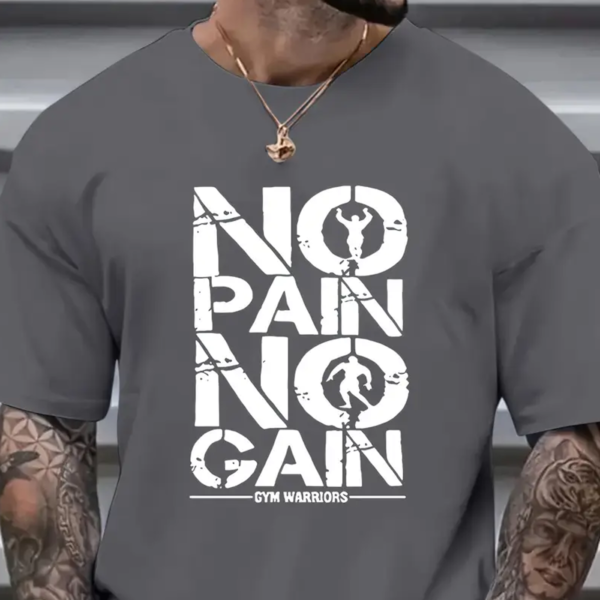 🦆💪 Men's "No Pain No Gain" Muscular Duck Tee: Lift, Laugh, Repeat! 💪😂