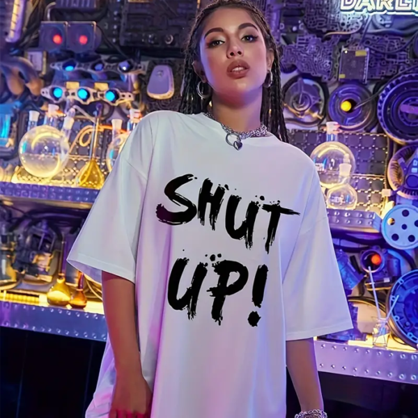 1pc, Loose Fit T-Shirt With Letter Print