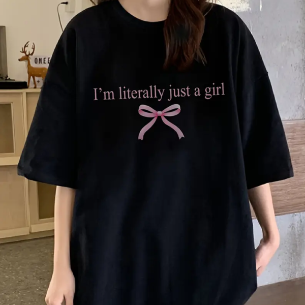 Women'S Black Casual Crew Neck T-Shirt
